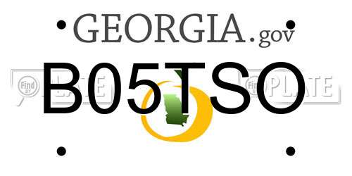 B05TSO Georgia License Plate