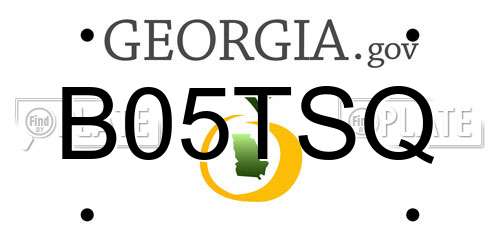 B05TSQ Georgia License Plate