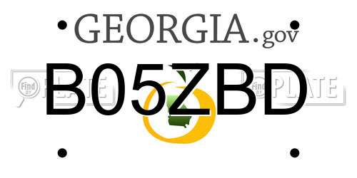 B05ZBD Georgia License Plate