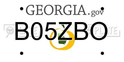 B05ZBO Georgia License Plate