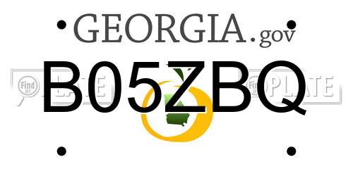 B05ZBQ Georgia License Plate