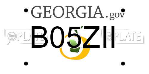 B05ZII Georgia License Plate