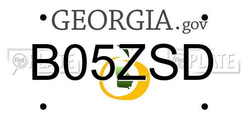 B05ZSD Georgia License Plate