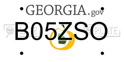 B05ZSO Georgia License Plate