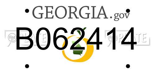 B062414 Georgia License Plate