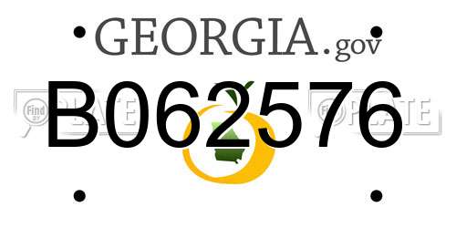 B062576 Georgia License Plate
