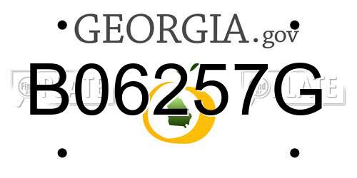 B06257G Georgia License Plate