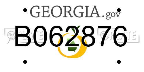 B062876 Georgia License Plate