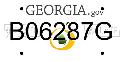 B06287G Georgia License Plate