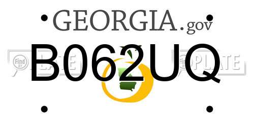B062UQ Georgia License Plate