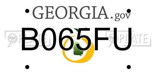 B065FU Georgia License Plate