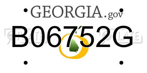 B06752G Georgia License Plate