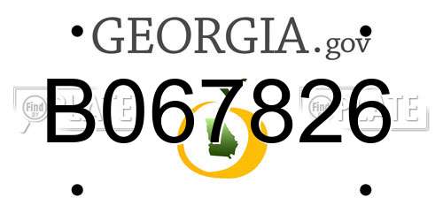 B067826 Georgia License Plate