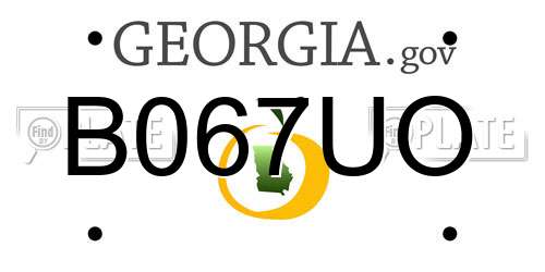 B067UO Georgia License Plate