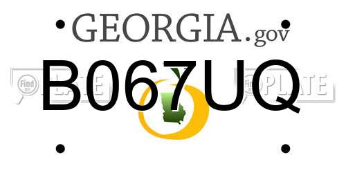 B067UQ Georgia License Plate