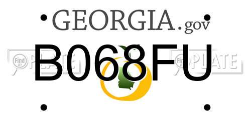 B068FU Georgia License Plate