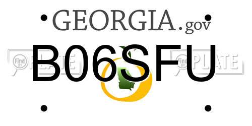 B06SFU Georgia License Plate