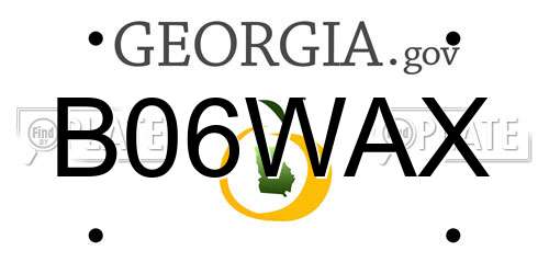 B06WAX Georgia License Plate