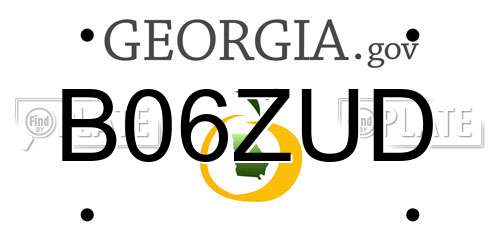 B06ZUD Georgia License Plate
