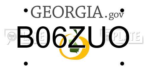 B06ZUO Georgia License Plate