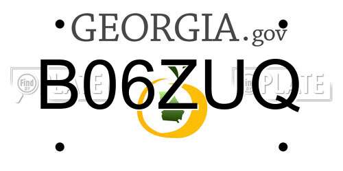 B06ZUQ Georgia License Plate