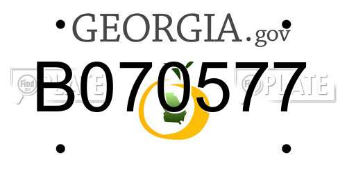 B070577 Georgia License Plate