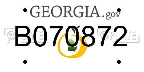B070872 Georgia License Plate