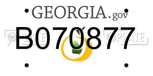 B070877 Georgia License Plate