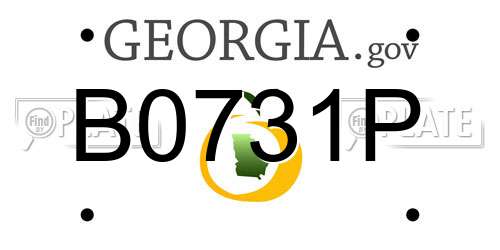 B0731P Georgia License Plate