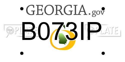 B073IP Georgia License Plate