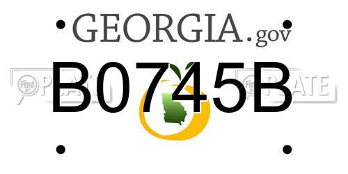 B0745B Georgia License Plate
