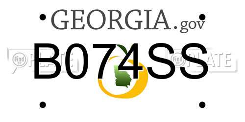 B074SS Georgia License Plate