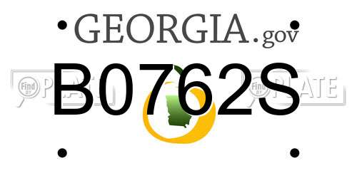 B0762S Georgia License Plate