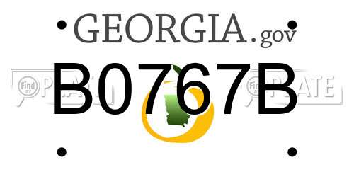 B0767B Georgia License Plate