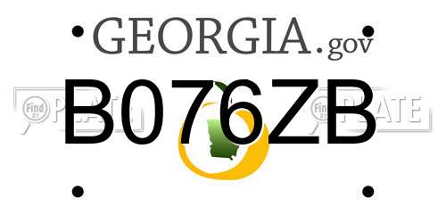 B076ZB Georgia License Plate