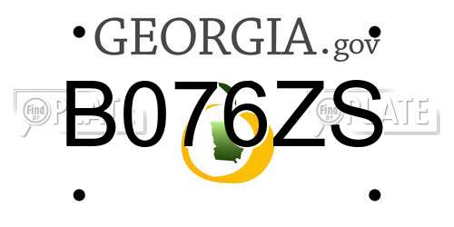 B076ZS Georgia License Plate