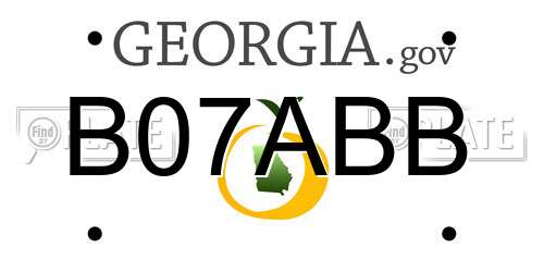 B07ABB Georgia License Plate