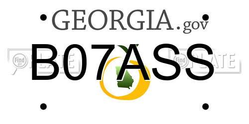 B07ASS Georgia License Plate