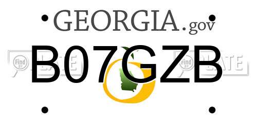 B07GZB Georgia License Plate