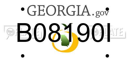 B08190I Georgia License Plate