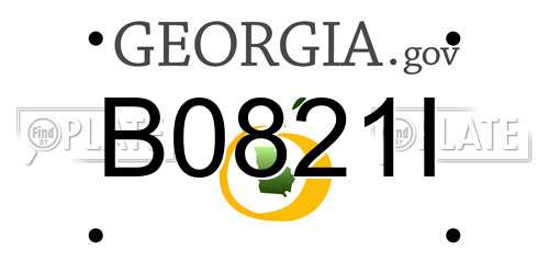 B0821I Georgia License Plate