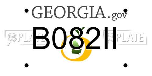 B082II Georgia License Plate
