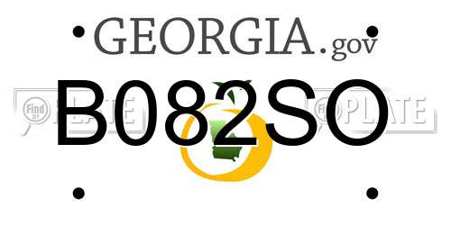 B082SO Georgia License Plate