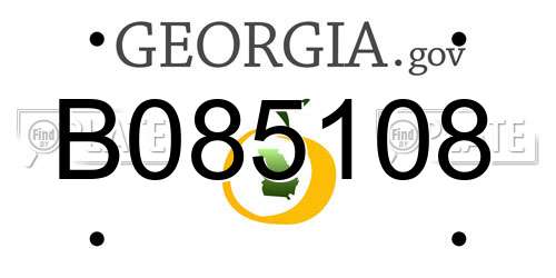 B085108 Georgia License Plate