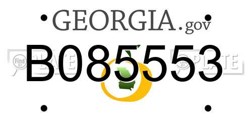 B085553 Georgia License Plate