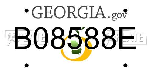 B08588E Georgia License Plate
