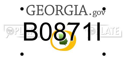 B0871I Georgia License Plate