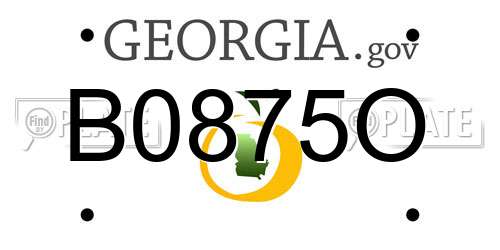 B0875O Georgia License Plate