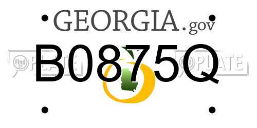 B0875Q Georgia License Plate