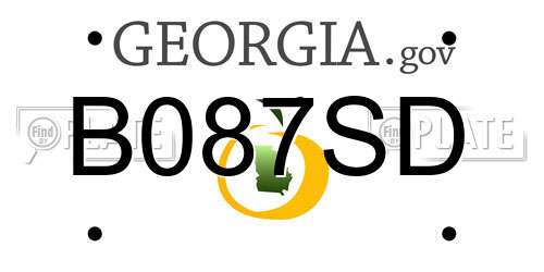 B087SD Georgia License Plate